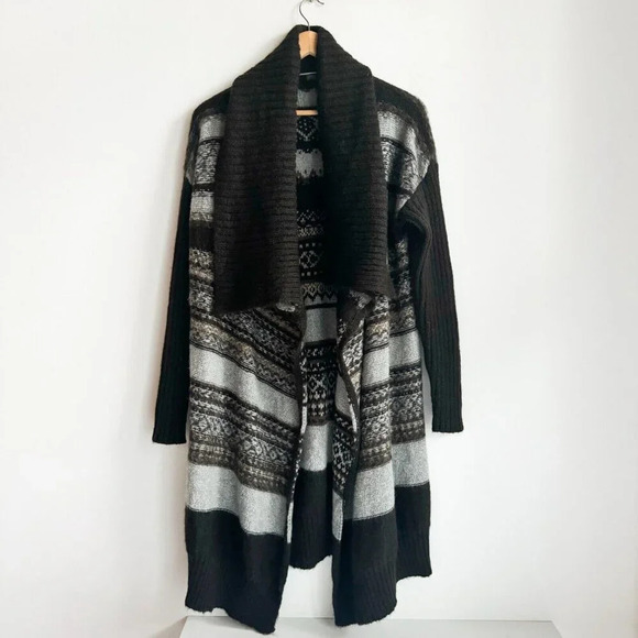 Benneton Sartoria Waterfall FrontMohair Blend Long Cardigan OS - Picture 7 of 7